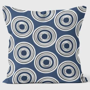 Circles Blue - Abstract Cushion