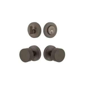 Circolo Leather Rosette Entry Set with Circolo Knob in Titanium Gray