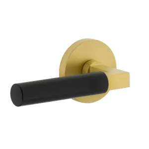 Circolo Rosette in Satin Brass with Satin Black Contempo Smooth Lever