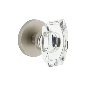 Circolo Rosette with Stella Crystal Knob in Satin Nickel