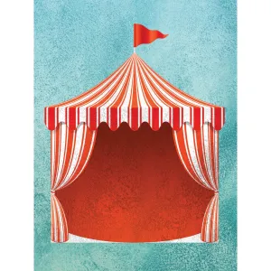 Circus Tent on Blue Printed Backdrop