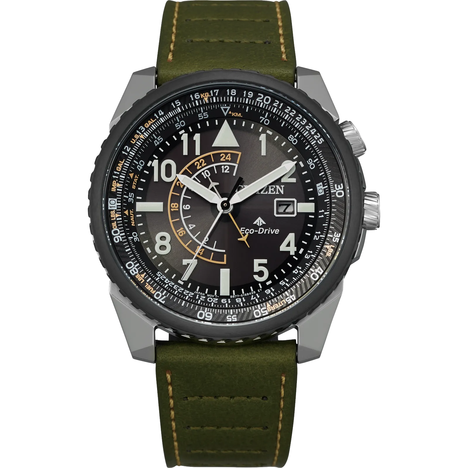 Citizen Eco Drive Promaster Nighthawk Watch with Green Leather BJ7138-04E