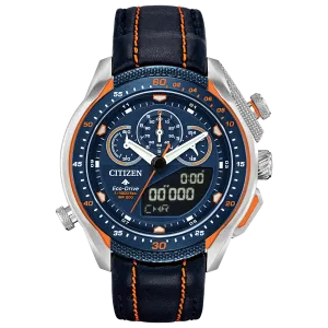 Citizen Eco Drive Promaster SST Navy Blue Orange Watch JW0139-05L