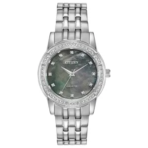 Citizen Eco Drive Silhouette Stainless Grey Mother of Pearl Watch EM0770-52Y