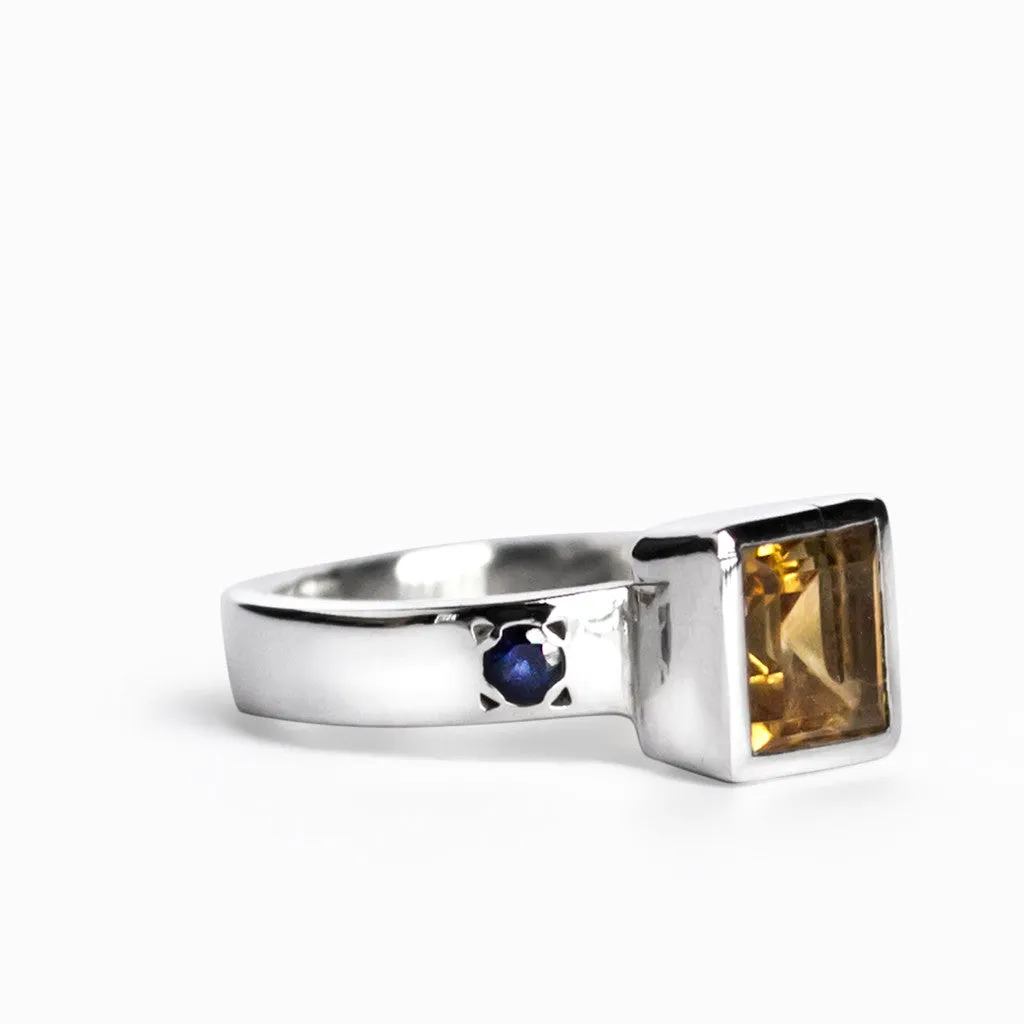 Citrine & Sapphire Ring