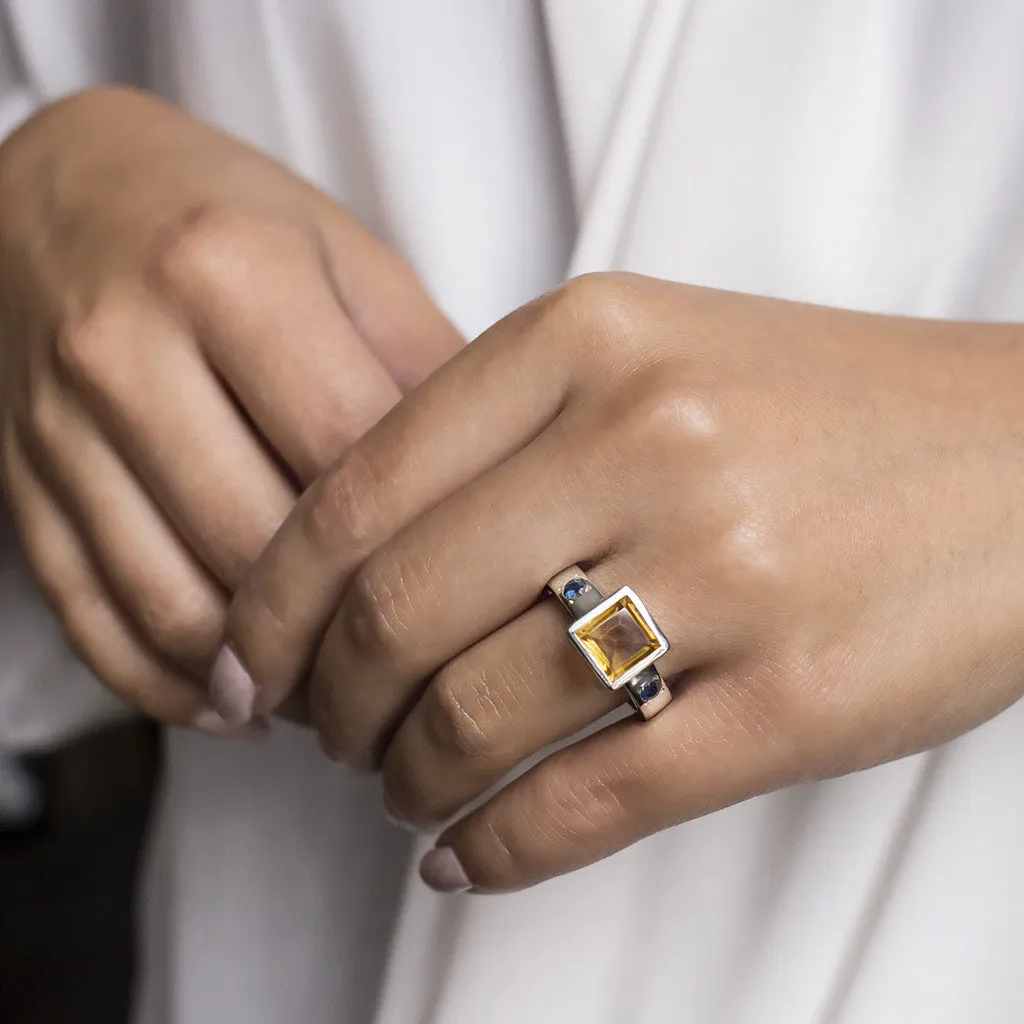 Citrine & Sapphire Ring