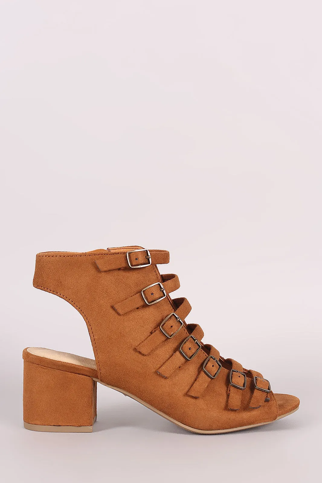 City Classified Buckle Straps Block Heel