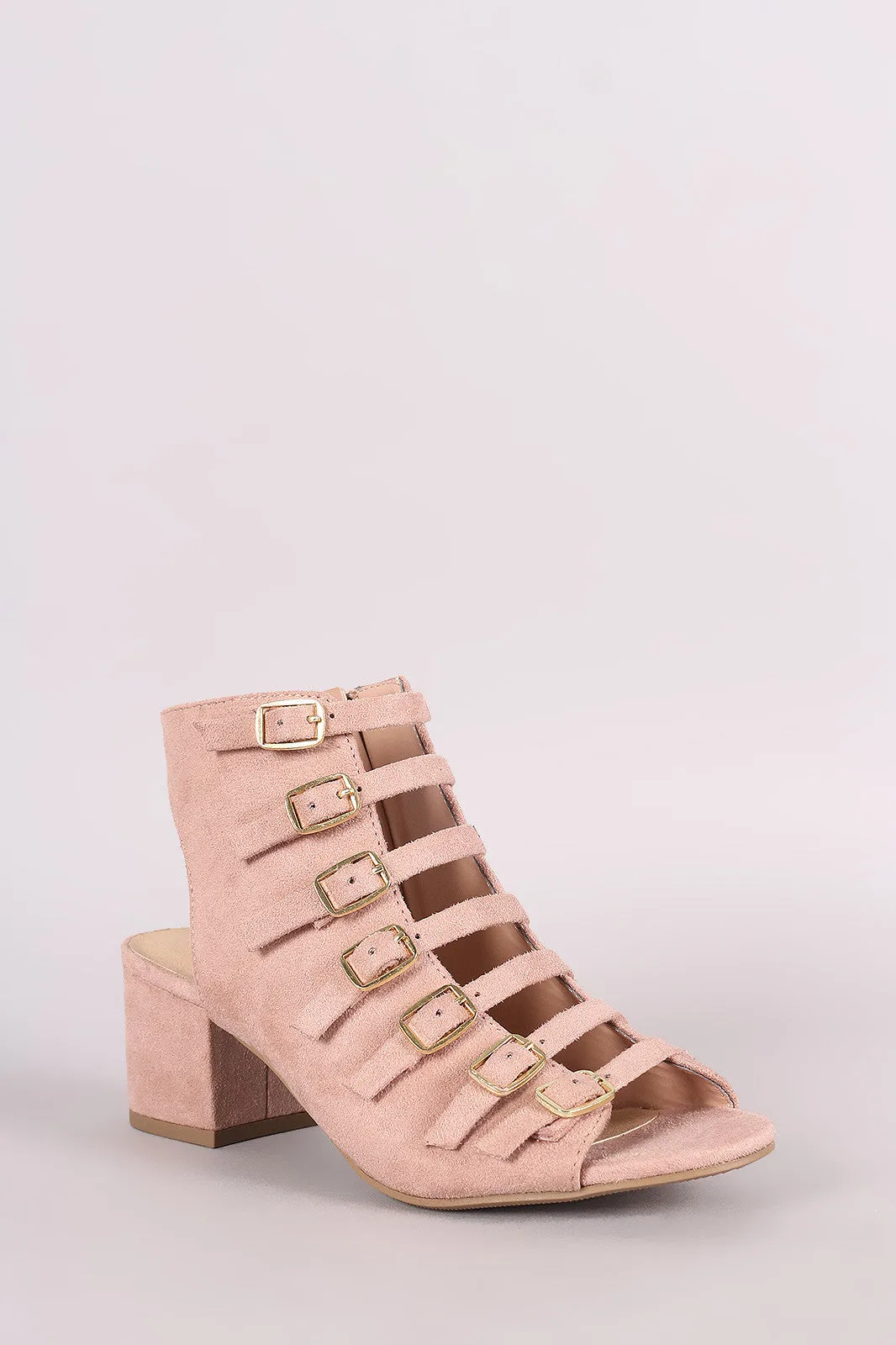 City Classified Buckle Straps Block Heel