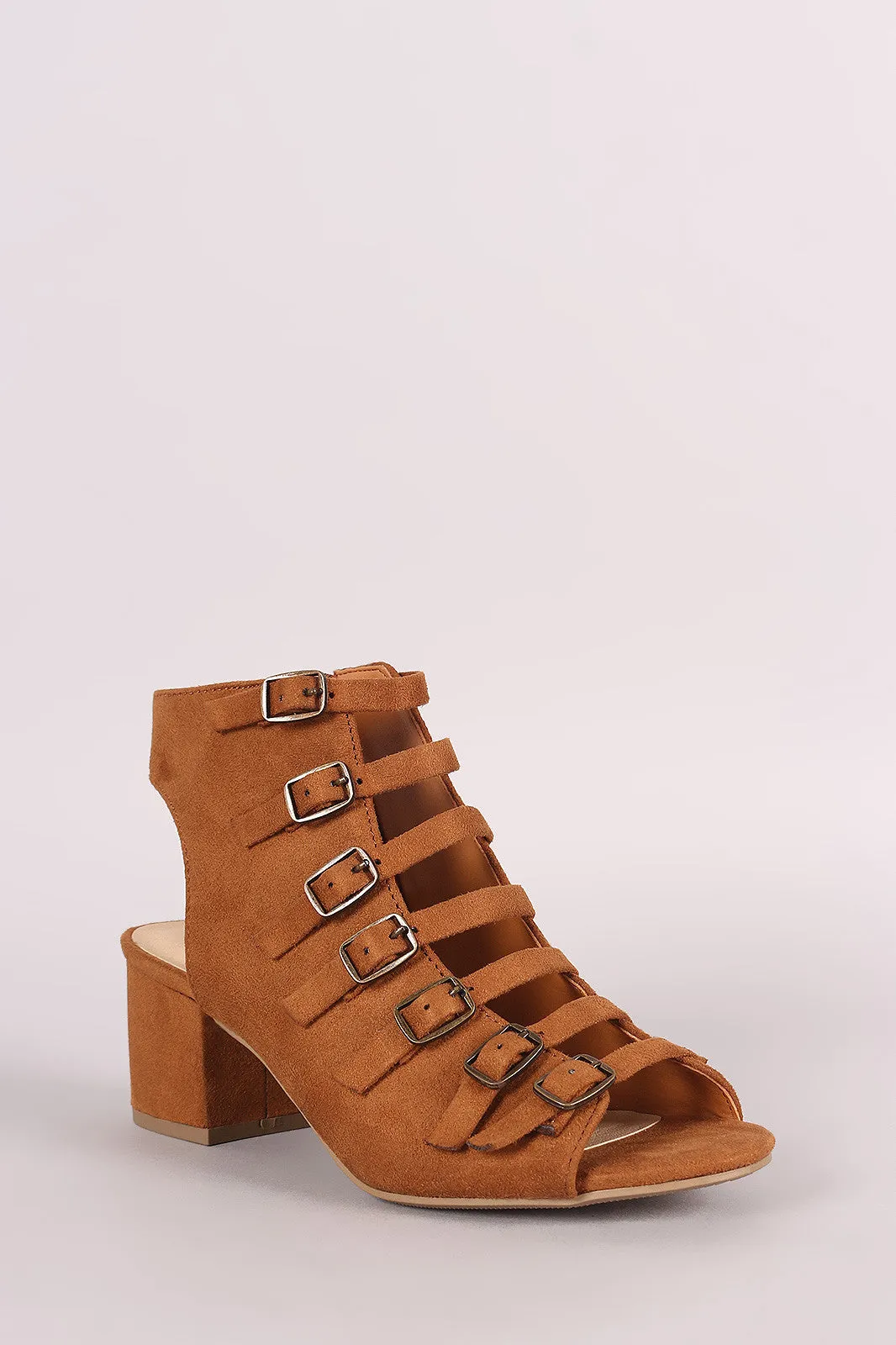 City Classified Buckle Straps Block Heel