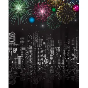 City on New Yearfts Eve Printed Backdrop