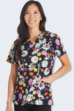 CK651 Ladybug Garden Cherokee Print Scrub Top