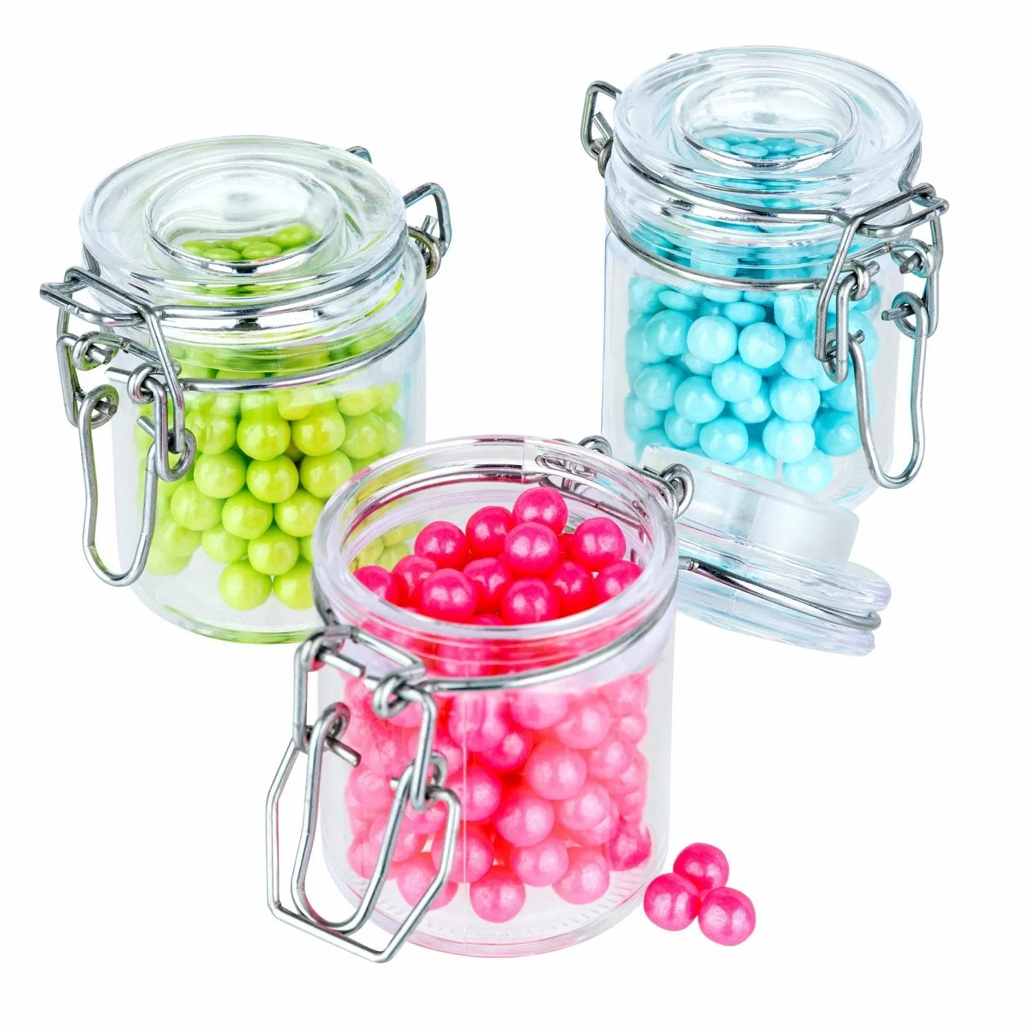 Clamp Jar Shaped Acrylic Candy Boxes 12 Pack 1.72"x2.4"