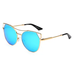 CLARCKSTON | Women's Trendy Mirrored Lens Cat Eye Sunglasses