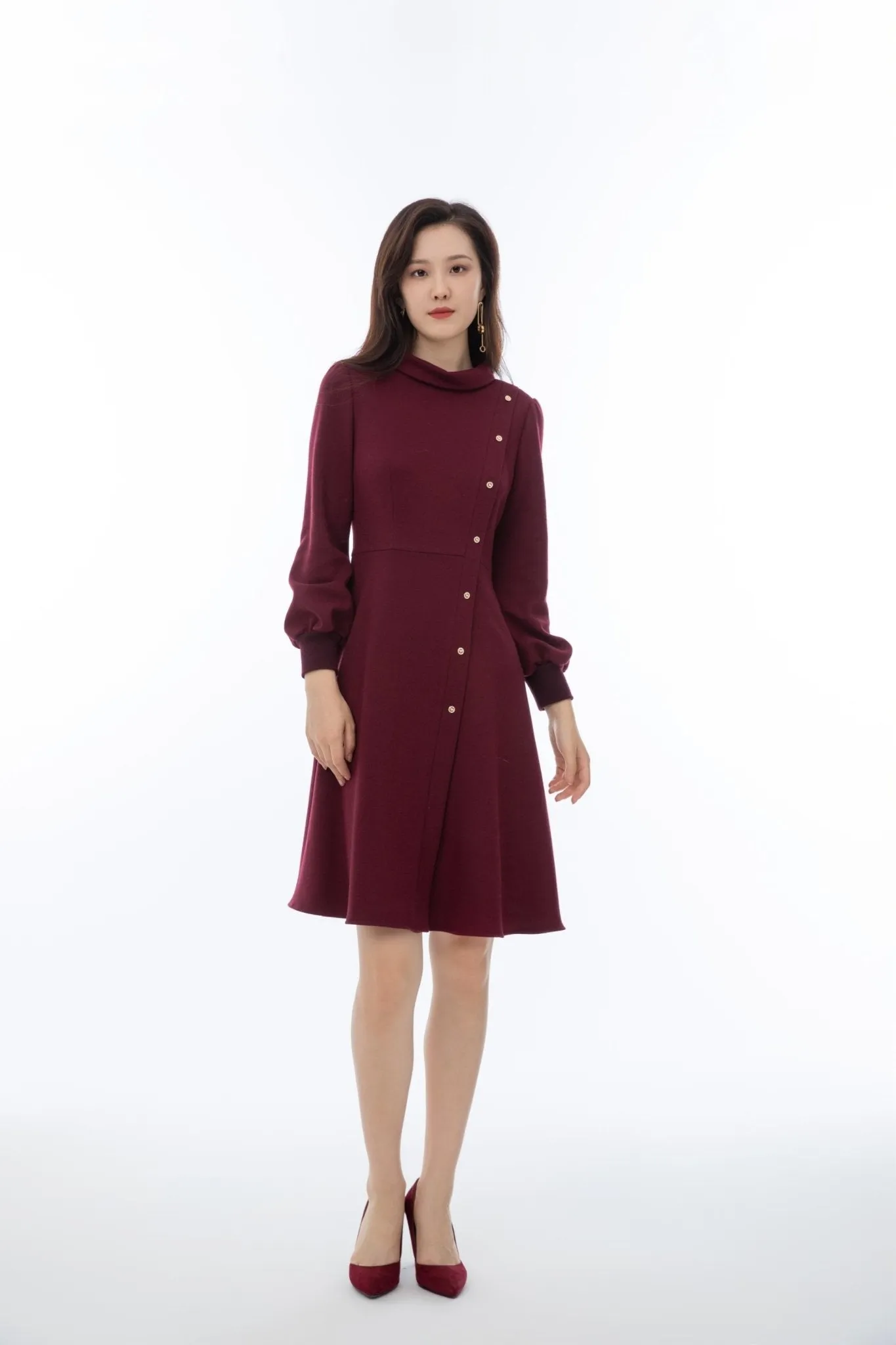 Claret Wool Dress