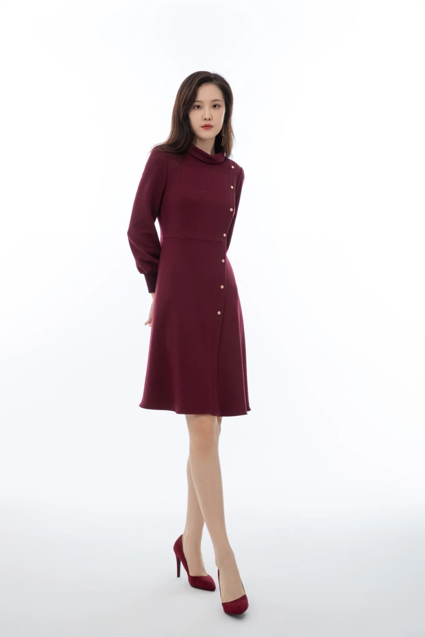 Claret Wool Dress