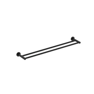 Clark Round Double Towel Rail - Matte Black