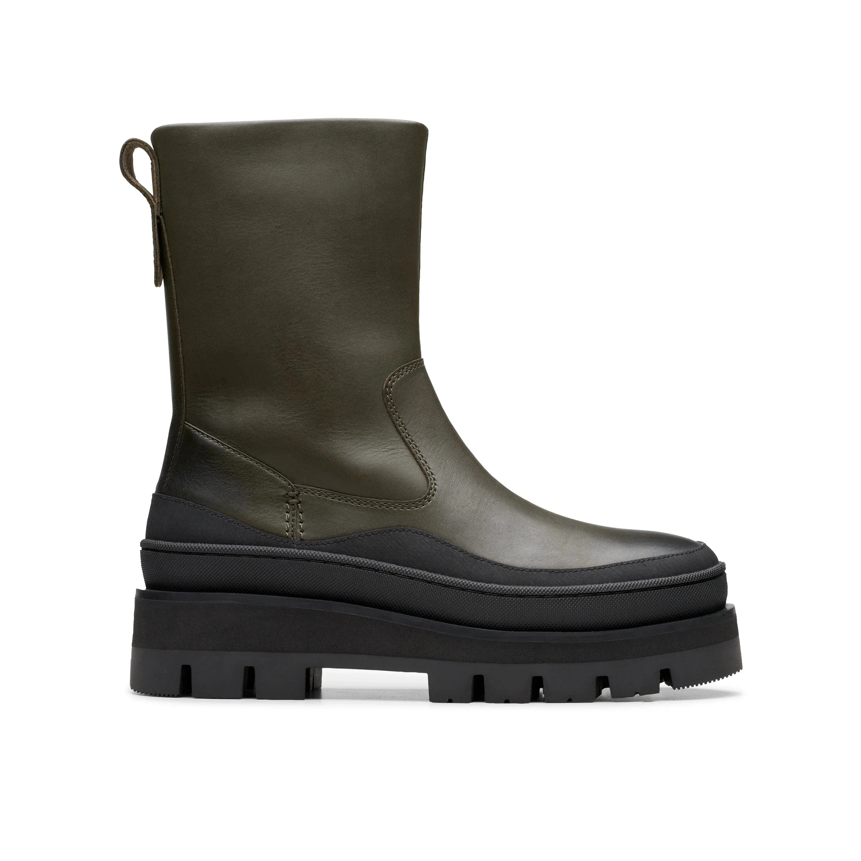 CLARKS | BOTAS MUJER | ORIANNA2 RISE DARK GREEN LEATHER | VERDE