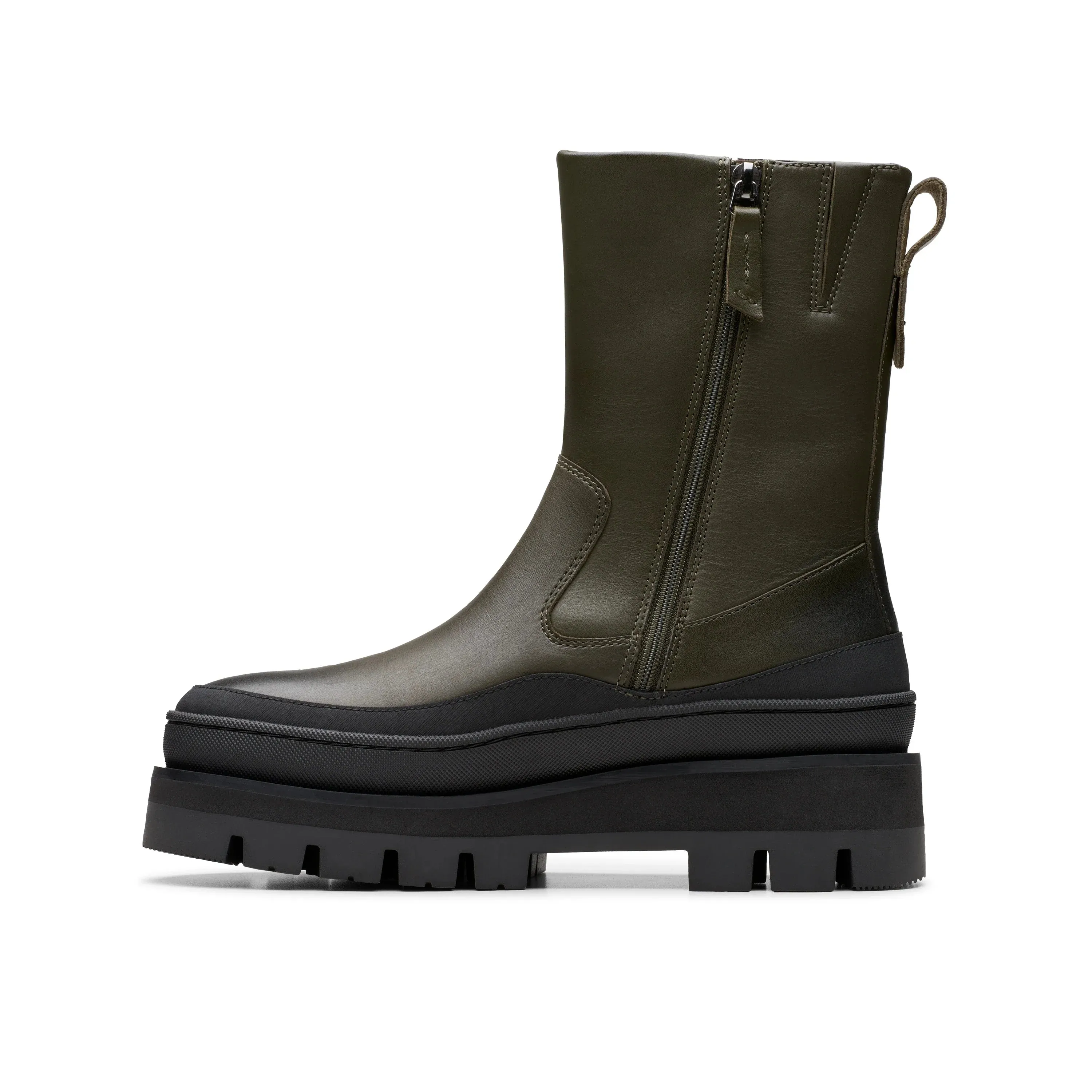 CLARKS | BOTAS MUJER | ORIANNA2 RISE DARK GREEN LEATHER | VERDE