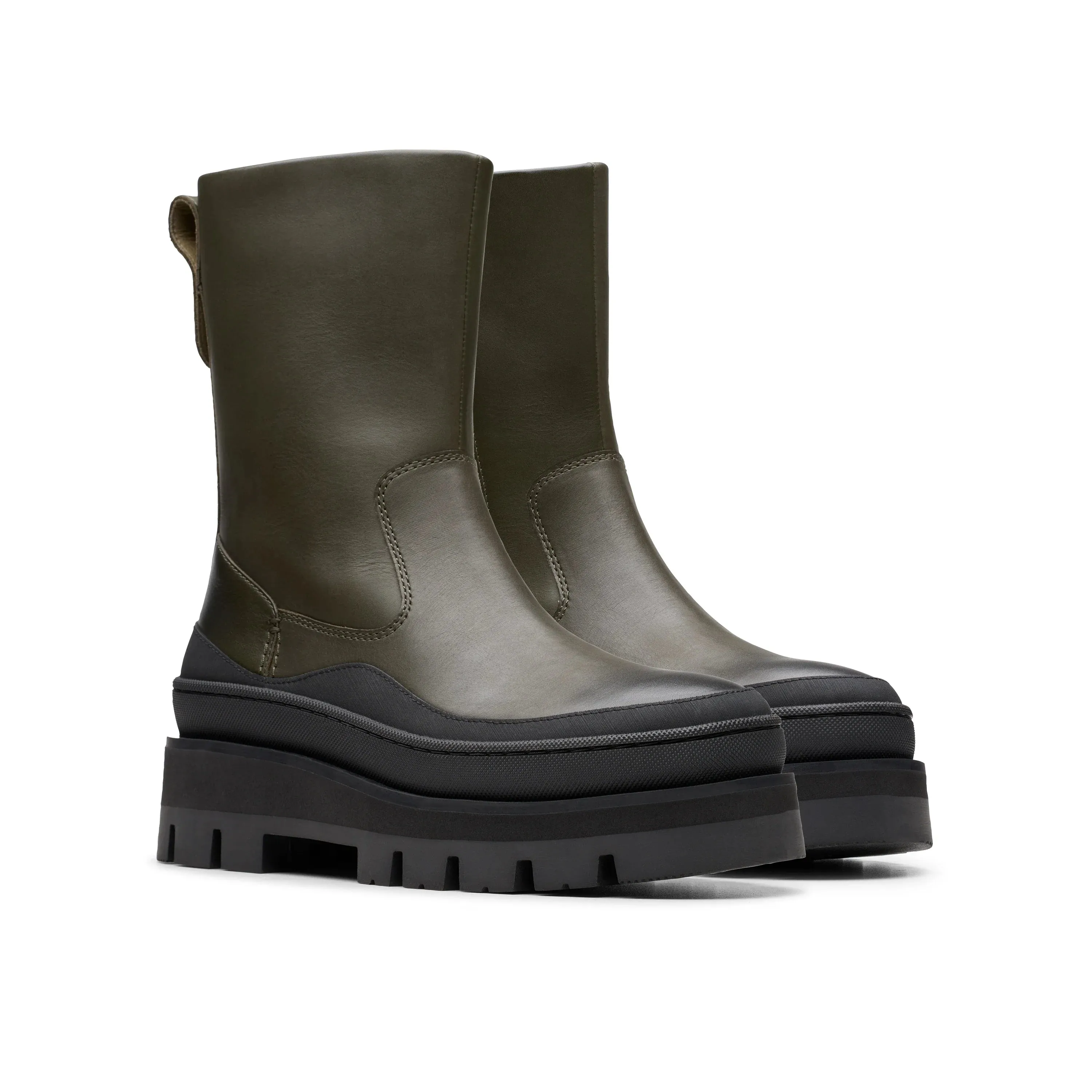 CLARKS | BOTAS MUJER | ORIANNA2 RISE DARK GREEN LEATHER | VERDE