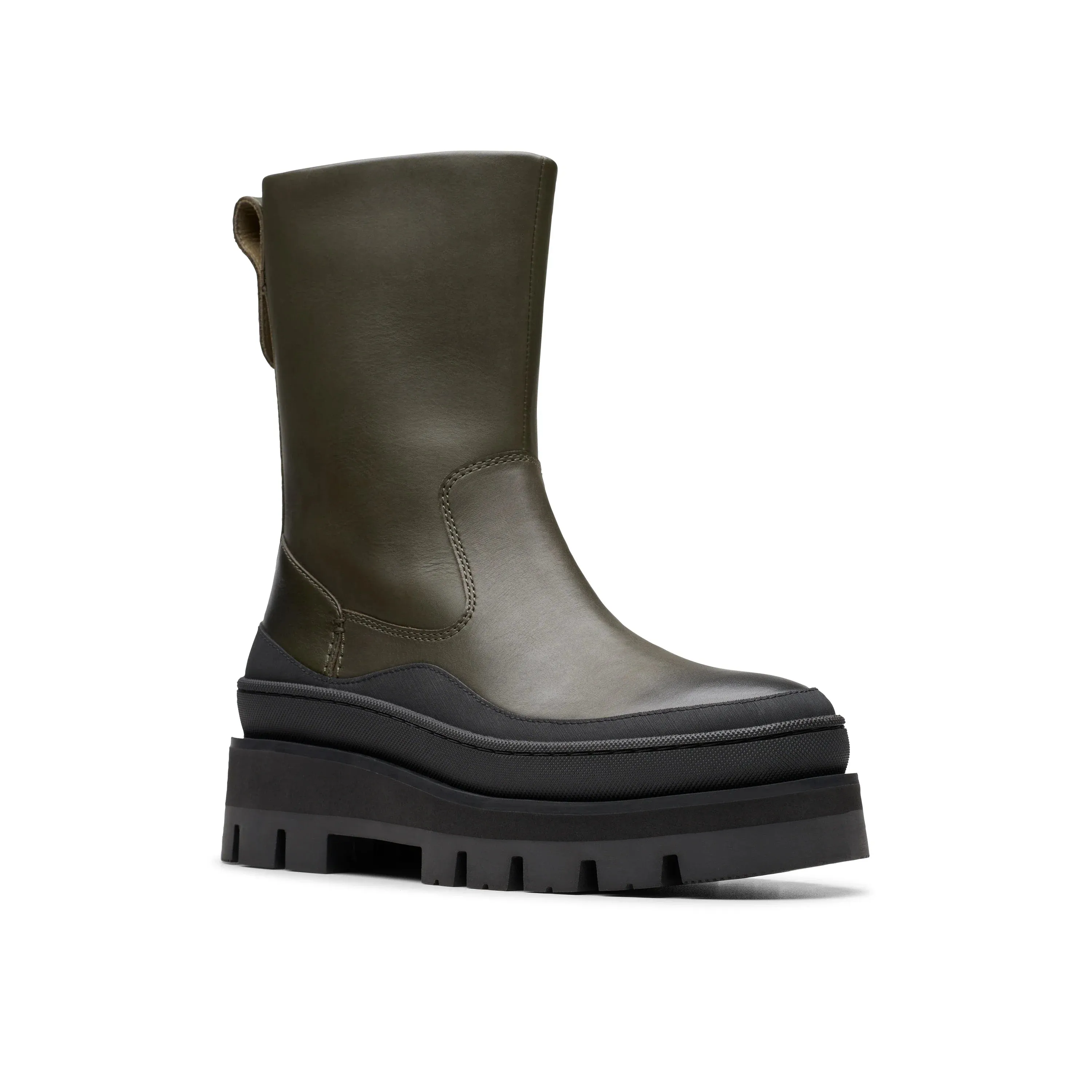 CLARKS | BOTAS MUJER | ORIANNA2 RISE DARK GREEN LEATHER | VERDE