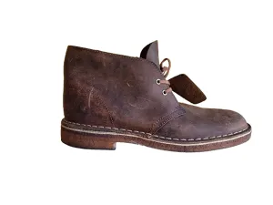 Clarks Leather Brown Beeswax Boys Desert Boots