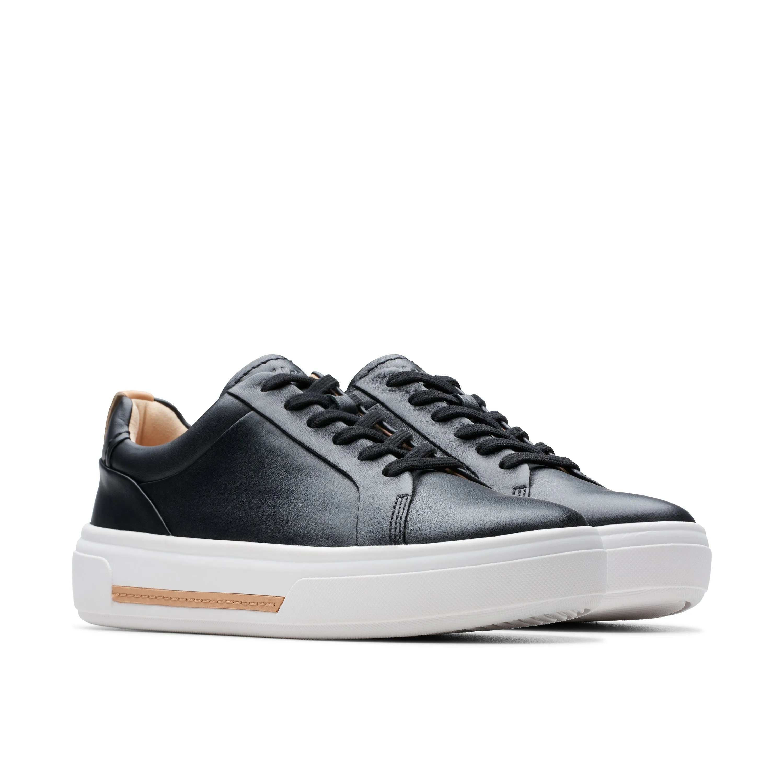 CLARKS | SNEAKERS MUJER | HOLLYHOCK WALK BLACK LEATHER | NEGRO