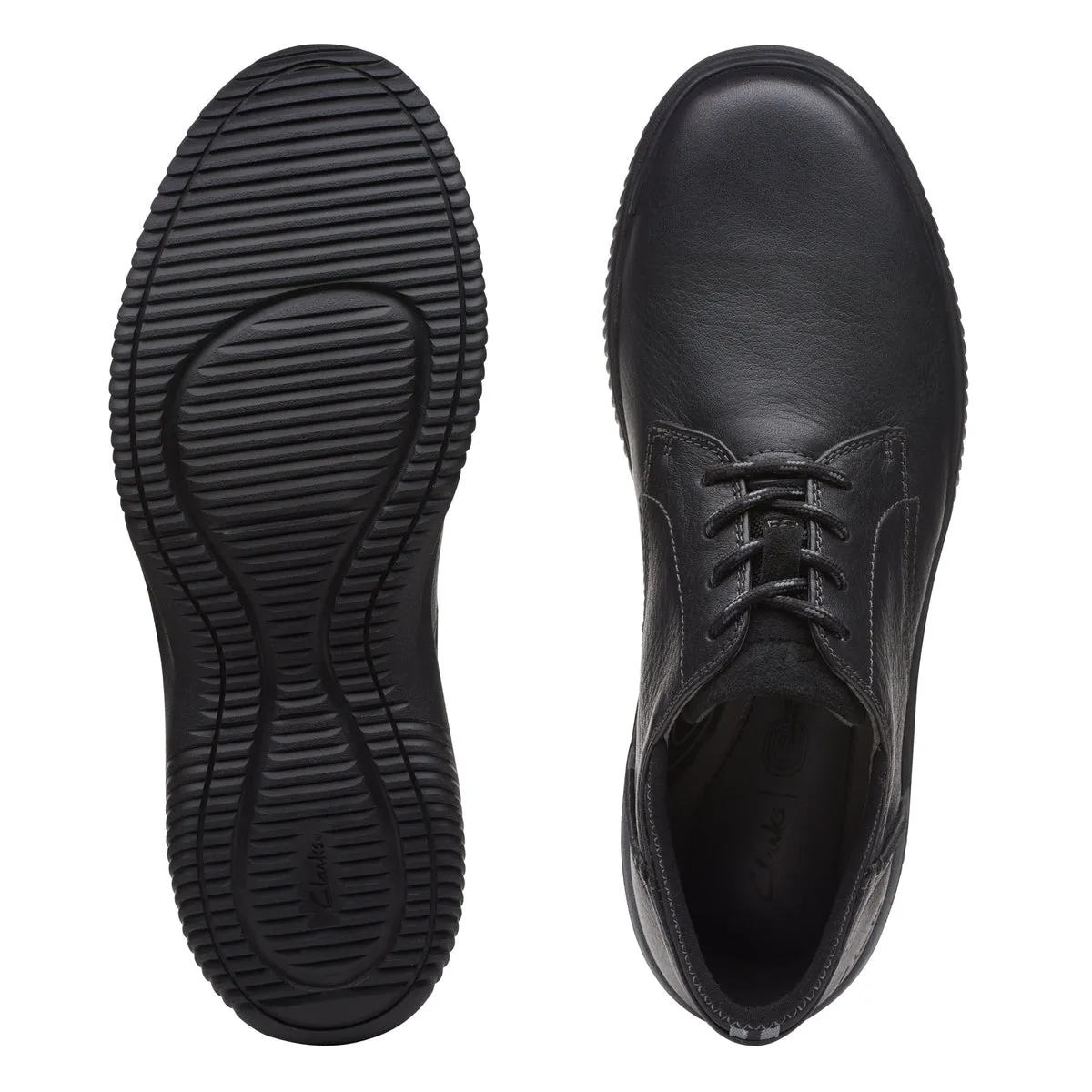 CLARKS | ZAPATOS DERBY HOMBRE | DONAWAY PLAIN BLACK LEATHER | NEGRO