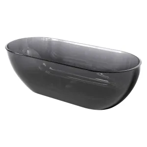 Claro 69" Transparent Solid Surface Freestanding  Bathtub - Grey