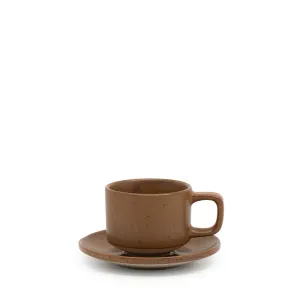 Claro Espresso Cup & Saucer 100mL - Rust