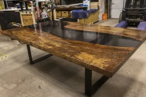 Claro Walnut and Resin Dining Table