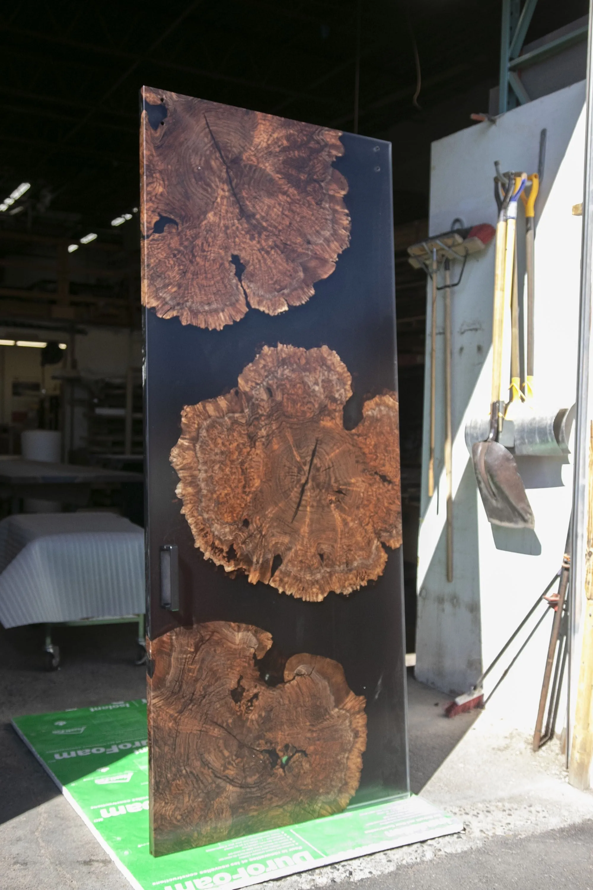 Claro Walnut Burl Barn Door