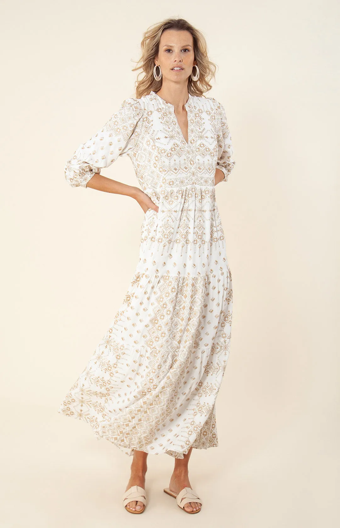 Clary Embroidered Maxi Dress