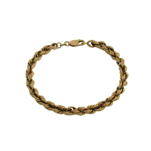 Classic 14k Gold x 6mm Rope Braid Chain Bracelet