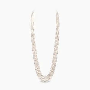 Classic 18K Gold Graduated Triple Row Freshwater Pearl Necklace