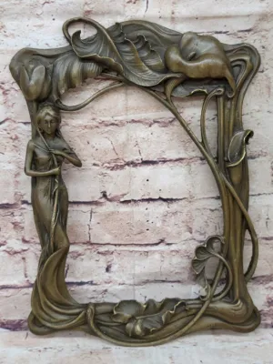 Classic Art Nouveau Bronze Sculpture: Woman and Tulip by Milo