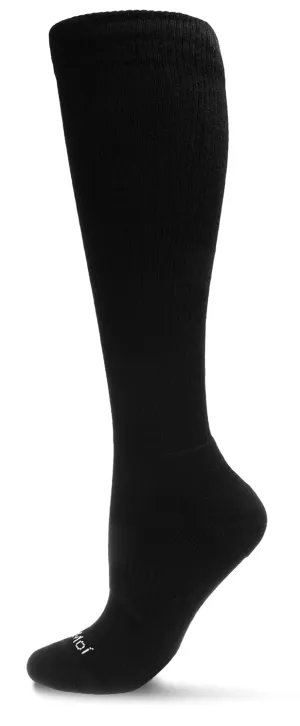 Classic Athletic Cushion Sole Compression Knee Socks -Black -Small/Medium