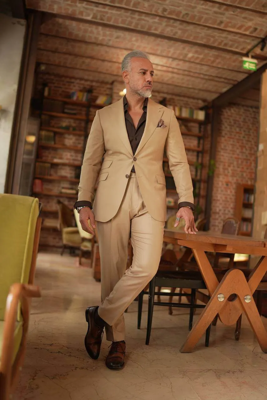 Classic Beige 2-Piece Suit.