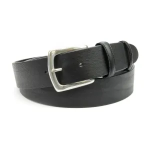 Classic Black Silver Finish Prong Belt