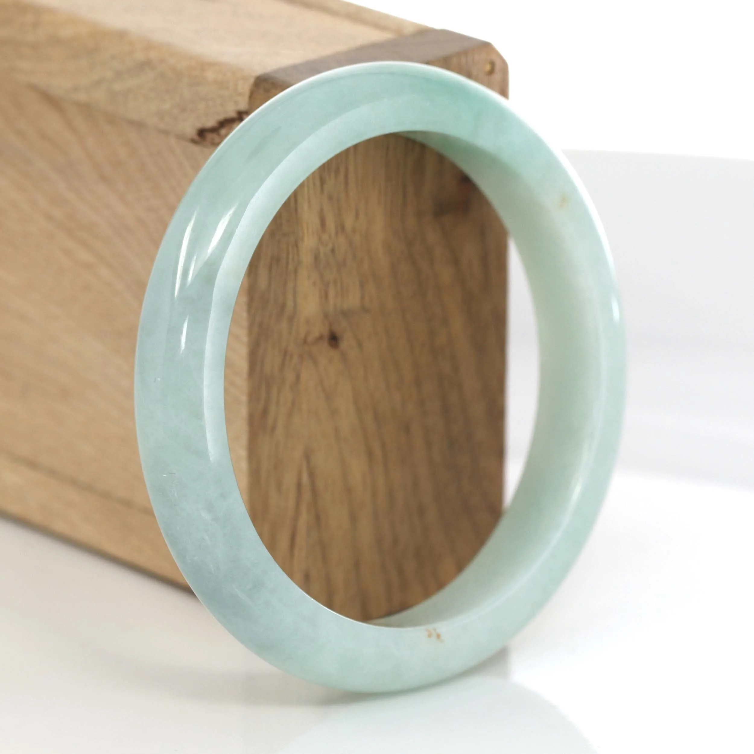 Classic Blue- Green Genuine Jadeite Jade Bangle (56.42 mm) #621