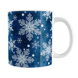 Classic Blue Snowflake Pattern Winter Mug