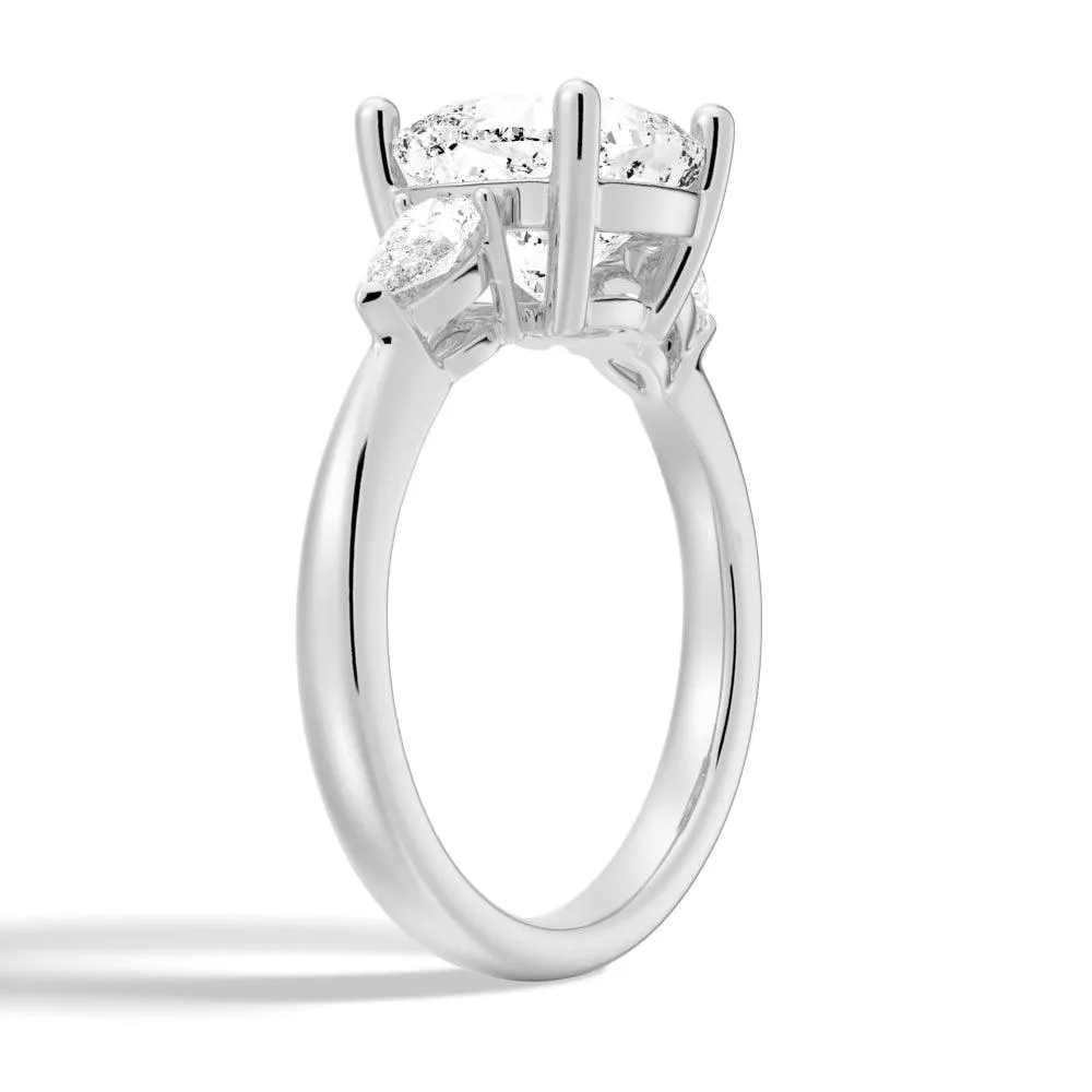 Classic Cushion Cut Three Stone Engagement Ring