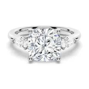 Classic Cushion Cut Three Stone Engagement Ring