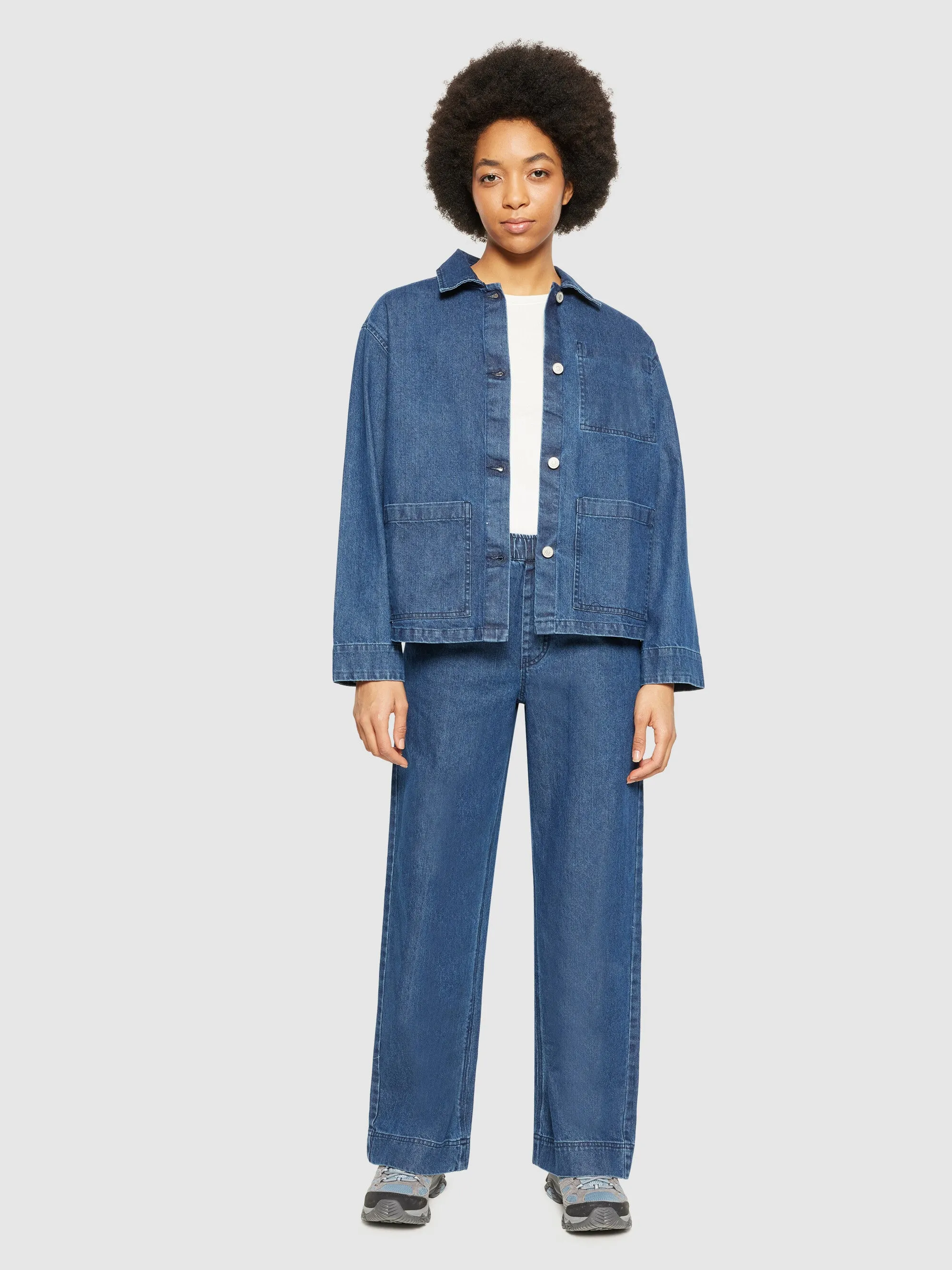 Classic denim overshirt - GOTS/Vegan - Dark Blue denim