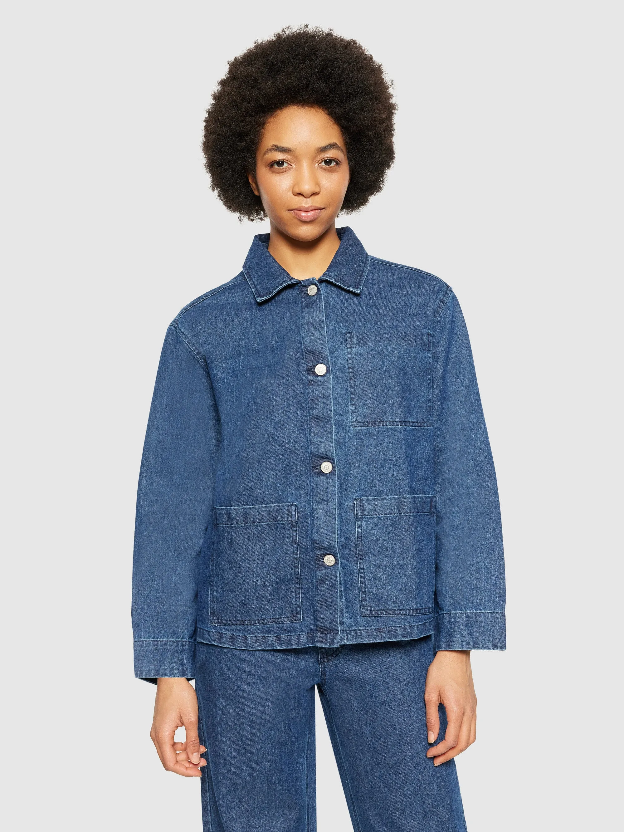 Classic denim overshirt - GOTS/Vegan - Dark Blue denim