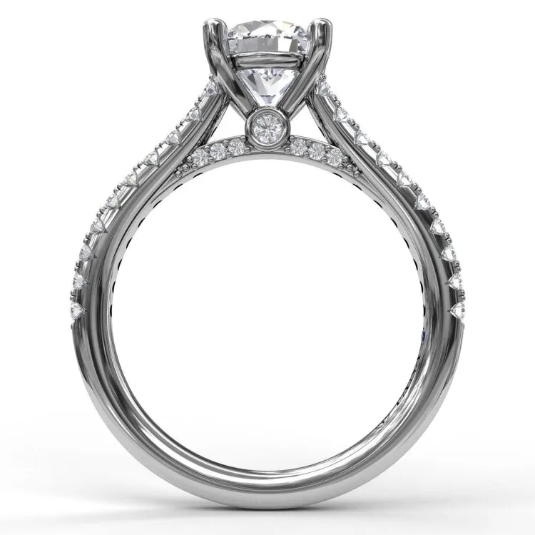 Classic Diamond Engagement Ring with Beautiful Side Detail