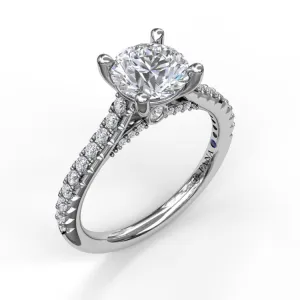 Classic Diamond Engagement Ring with Beautiful Side Detail