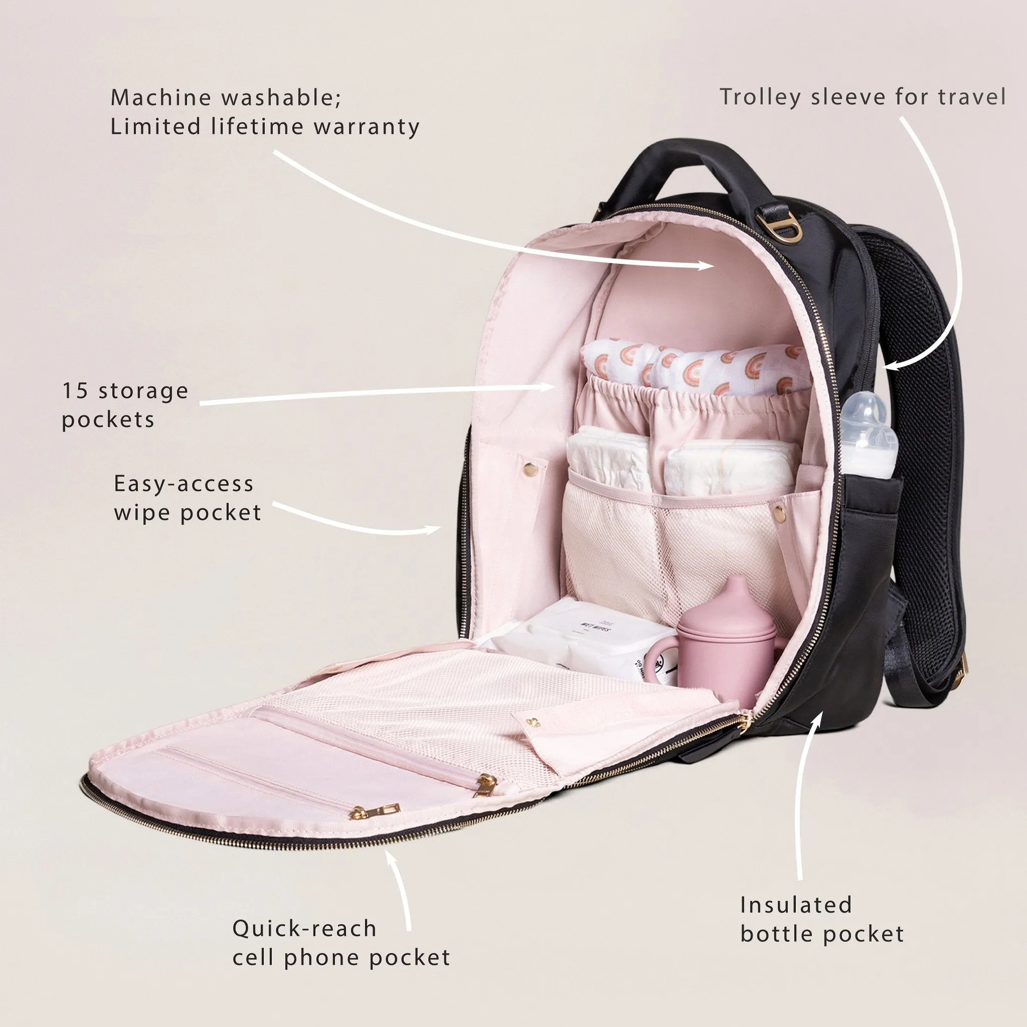 Classic Diaper Backpack - Black