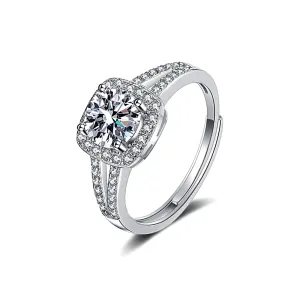 Classic Double Square Moissanite Ring