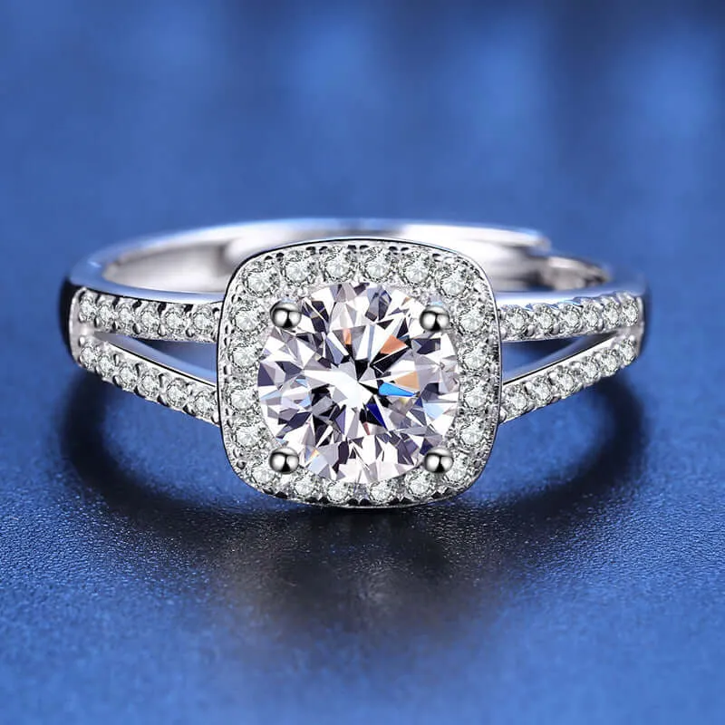 Classic Double Square Moissanite Ring