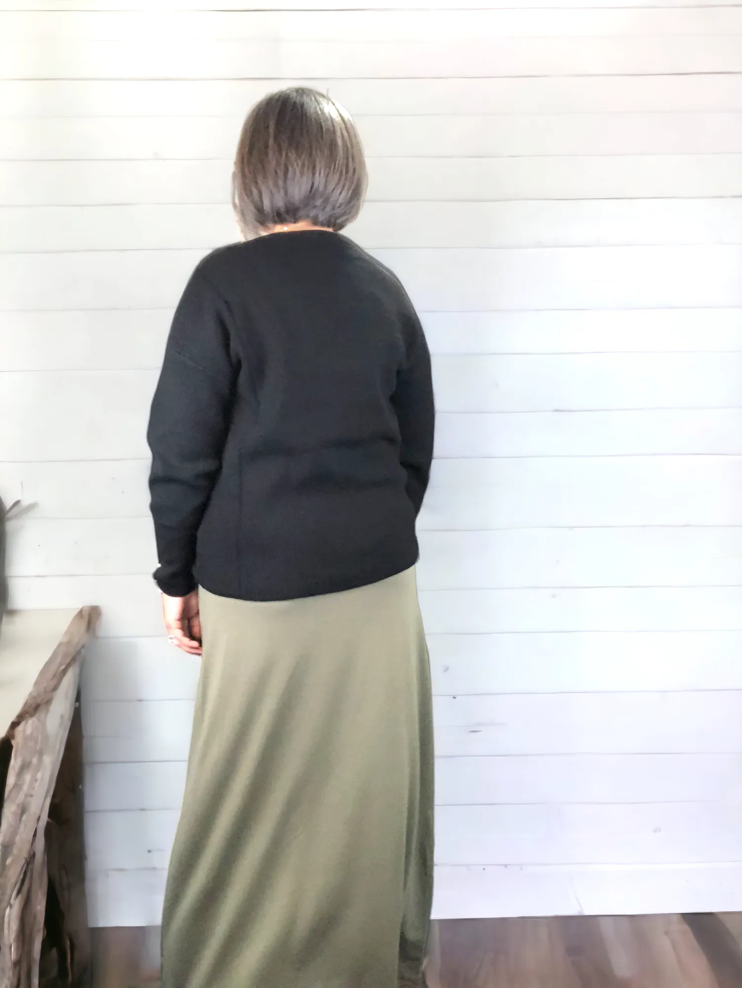 Classic Drawstring Maxi Skirt - Olive